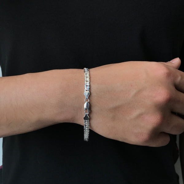 Pulseira Duplo Grumet 4mm/21cm - Prata 925